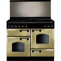 Rangemaster Classic 110cm Dual Fuel 94710 Lidded Range Cooker in Cream with Chrome Trim and FSD Hob